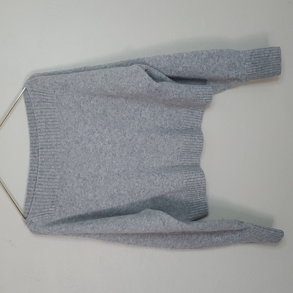 & Other Stories Cropped Boatneck Fuzzy Knit Sweater Size Medium